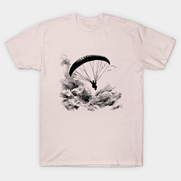 Above the Clouds - Paragliding T-Shirt by TheWanderingFools